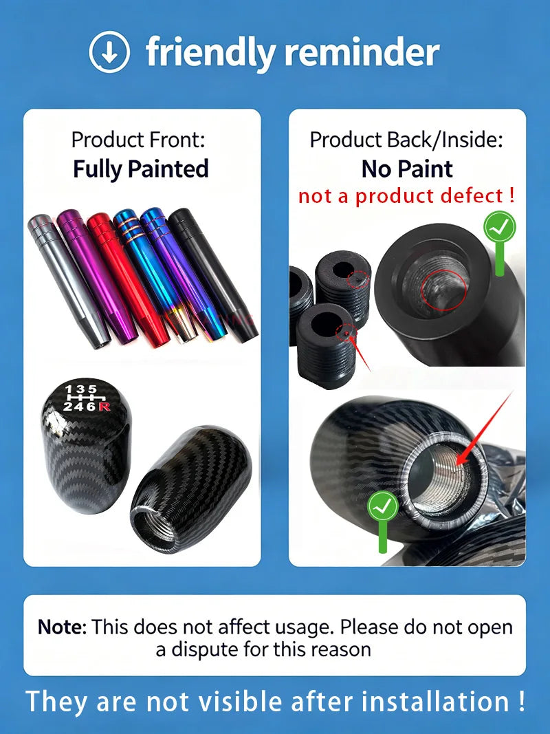 Car Modification Manual Universal Stem Head Aluminum Alloy Round Ball Gear Handle Head Round Trolley Bobblehead