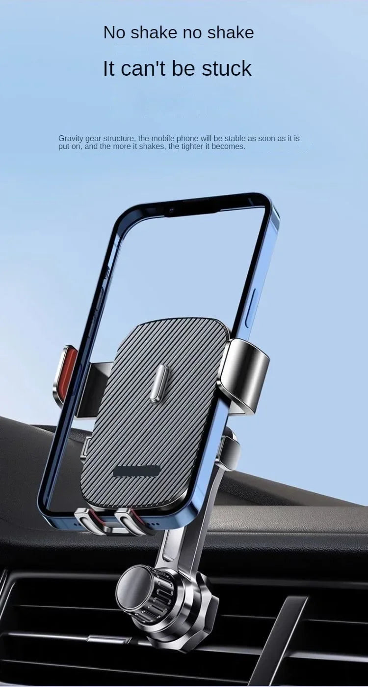 Car Phone Holder New Universal Phone Holder with Hook Clip, Automatic Locking Without Blocking Air Outlet, Car Ventilation