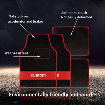 Custom Text  Car Floor Mats Universal Automotive Car Mat Full Set Of 4 Front And Rear Car Carpet  Auto Interior Accessories