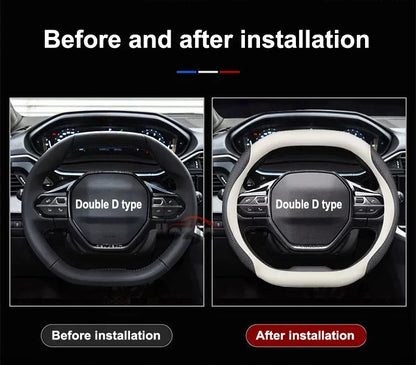 Leather car steering wheel cover suitable for Kia Sportage GT-Line RHD, K5 GT-Line RHD, EV6 RHD, EV9 RHD, Carnival RHD K4 RHD