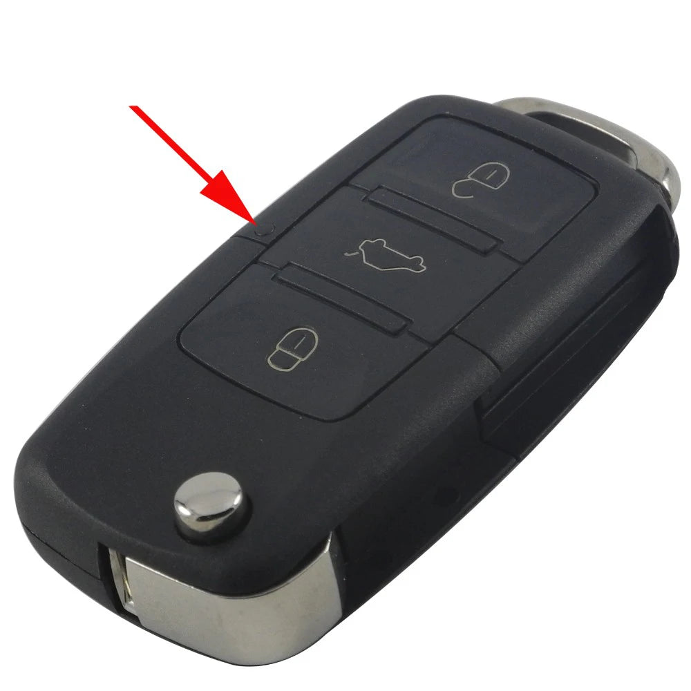 jingyuqin 3 Buttons Remote Car Key Flip Folding Key Shell Case For Volkswagen Vw Jetta Golf Passat Beetle Skoda Seat Polo B5