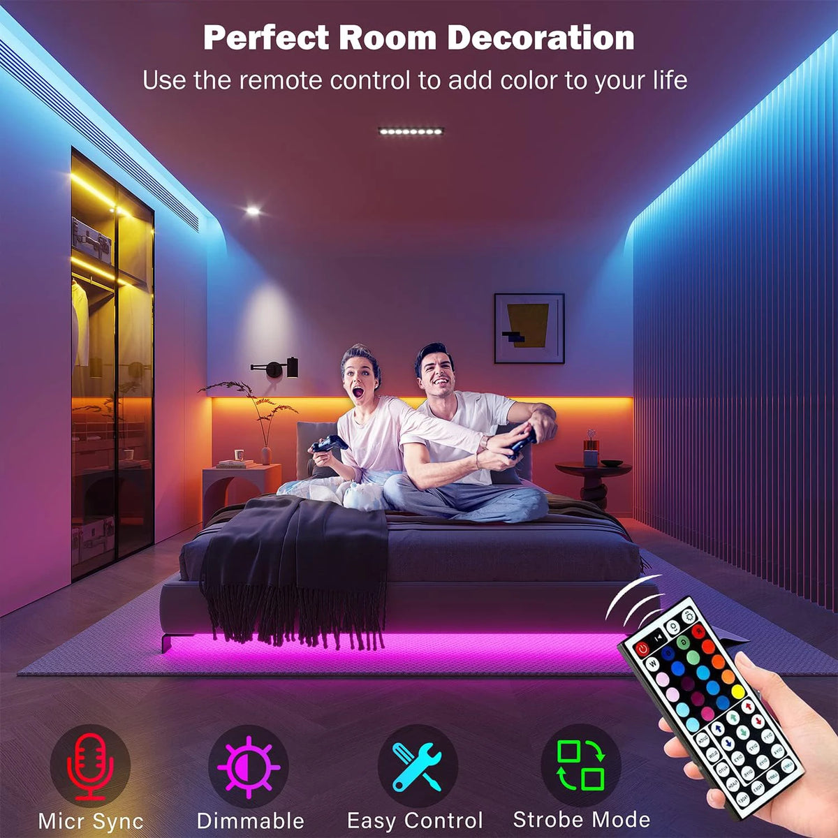 RGB Led Strip Lights 10m 20m 30m Led Room Light with Remote and APP Control RGB Ribbon for Room Home Party Decoration