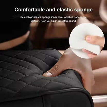 Auto Center Console Armrest Cushion With 2 Cup Holder PU Leather Armrest Pad Car Amrest Pillow Cover Height Pad Car Accessories