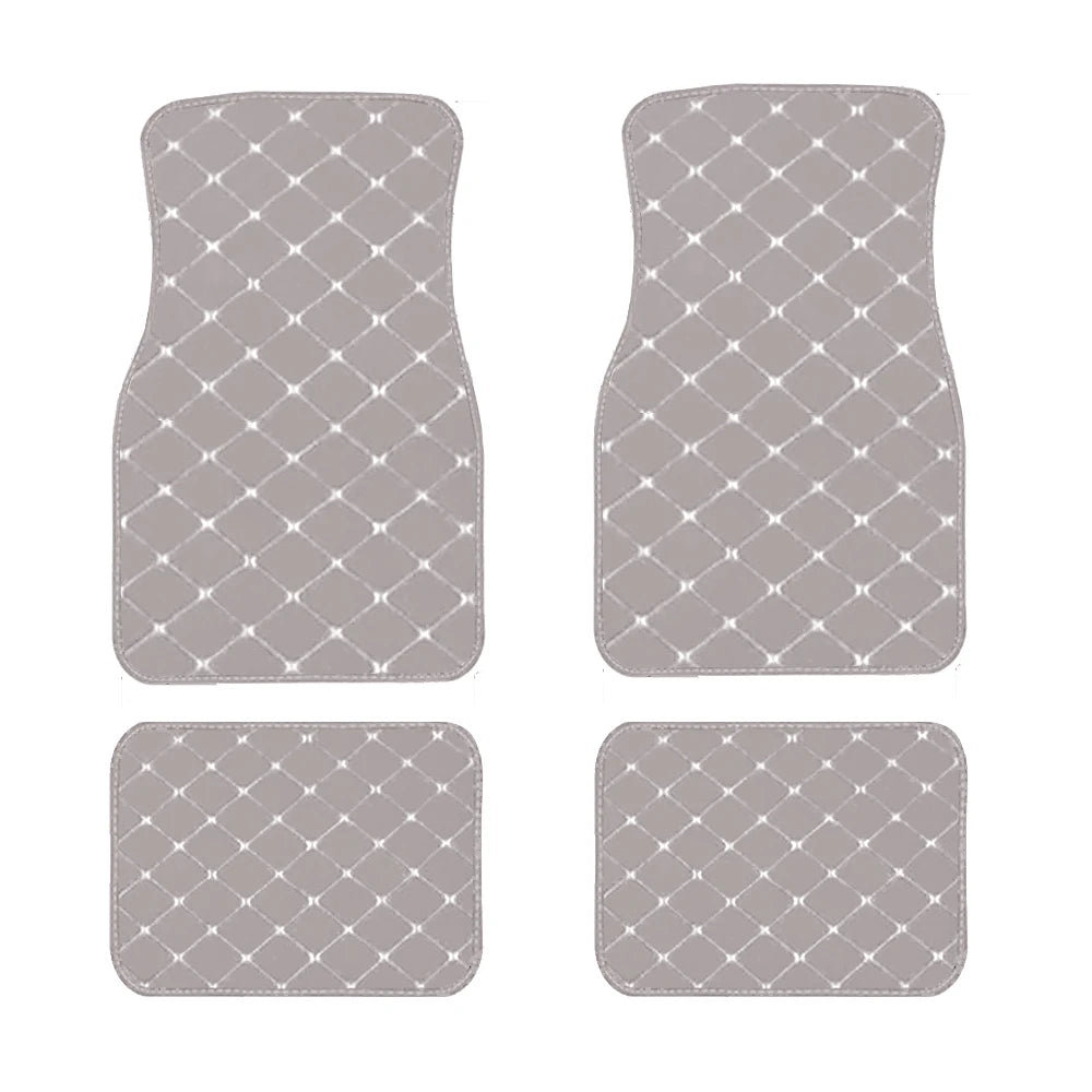 4pcs Car Floor Mats Universal Waterproof  Front Rear Full Set Auto Rugs Leather Car Carpet  Accessories Interior