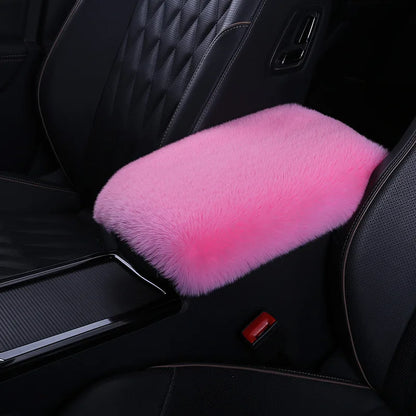 Cute Car Armrest Box Plush Covers Cushion Warm Center Console Arm Cover Pads Stowing Tidying Universal Automobile Interior Decor