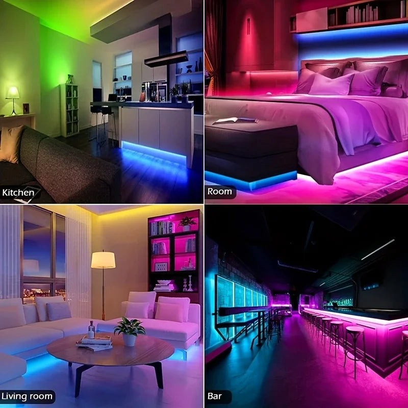 RGB LED Strip Lights with 44-Key Remote Control for Home Bedroom Party Decor TV Backlight Wall Room 1m 3m 5m 10m 20m 30m 40mTape