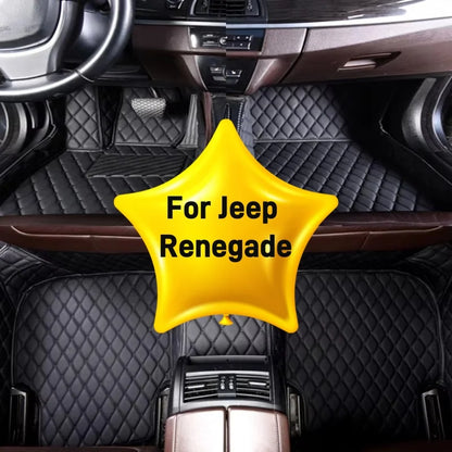 Custom Car Floor Mats For Jeep Renegade 2016 2017 2018 Anti-slip Wear Car Floor Mats Artificial Leather Interior Accessories