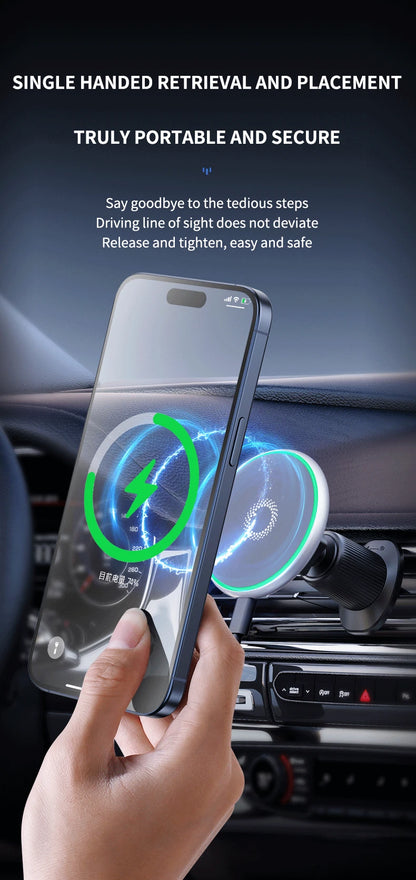Magnetic Car Phone Holder For Hyundai Accent Solaris 2016 2017 2018 2019 2020 15W Wireless Charging Car Phone Holder Magsafe