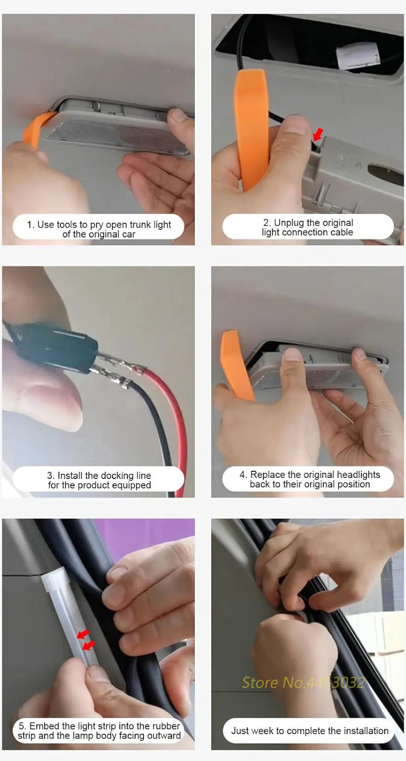 Car Trunk Light Strip For Audi A6 Q5 A4 A8 Q7 A3 Q3 TT R8 A5 S4 S6 Q8 RS4 RS6 LED Interior Atmosphere Light 12V 4M