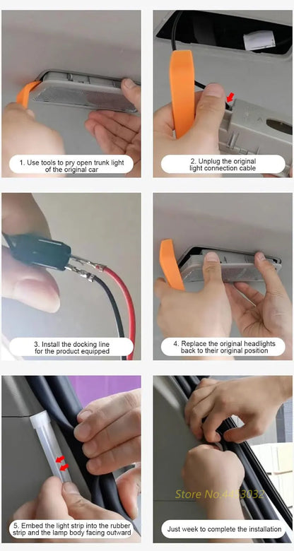 Car Trunk Light Strip For Audi A6 Q5 A4 A8 Q7 A3 Q3 TT R8 A5 S4 S6 Q8 RS4 RS6 LED Interior Atmosphere Light 12V 4M