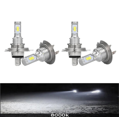 Kit Lâmpada LED H7/H4 4 Peças - Farol Alto/Baixo Branco 6000K, Amarelo 3000K, Azul Gelo 12000K