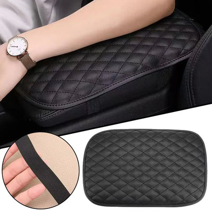 PU Leather Car Armrest Cushion Center Console Box Pad Arm Rest Cushion Waterproof Automotive Interior Universal Accessories