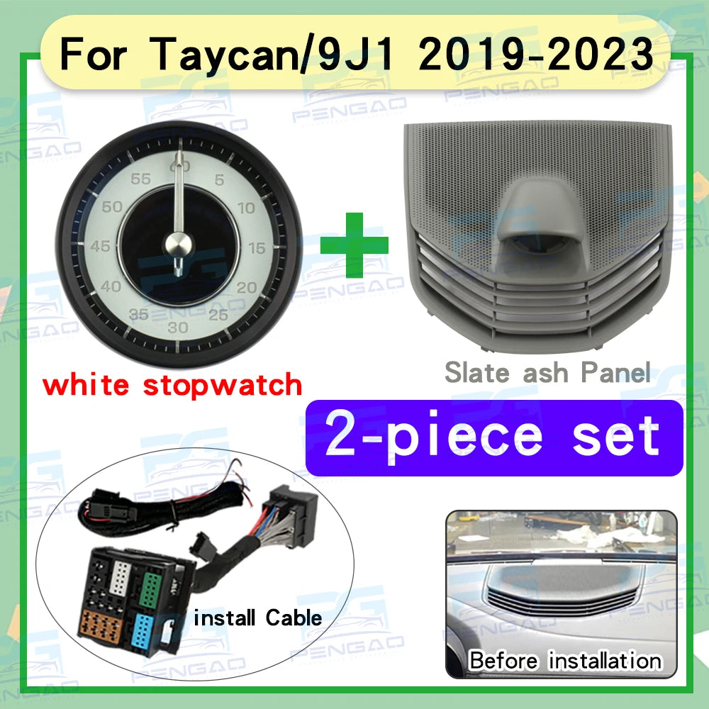 Car stopwatch clock cover For Porsche taycan 9J1stopwatch compass clock 718 instrument panel stopwatch cover electronic