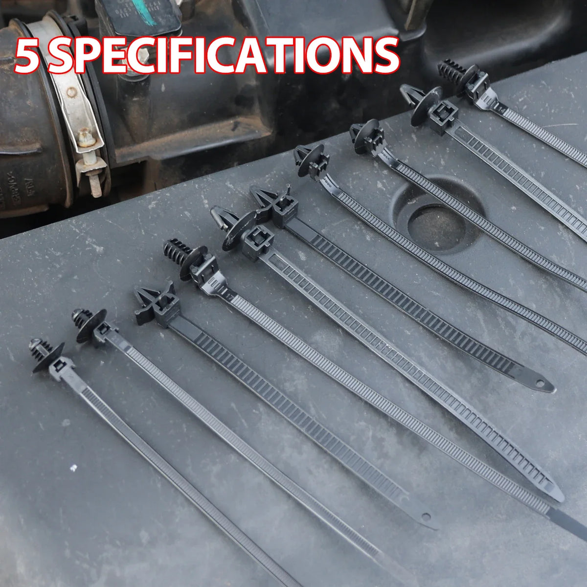 Nylon Push Clip Zip Tie Fastener Universal Car Bumper Fender Retainer Self Locking Nylon Strap Body Trim Repair Accessories