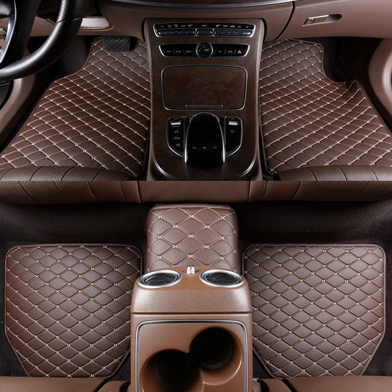 5 pcs Waterproof Leather Car Floor Mats Universal Auto Foot Pad Protector Car Accessories Interior Automobile Interior Carpet