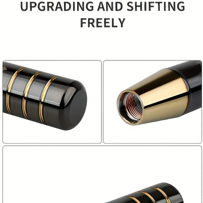 1pc 5.12-inch Aluminum Alloy JDM-style Shift Knob - Suitable for Both Manual and Automatic Transmission Cars. Featuring an Ergon