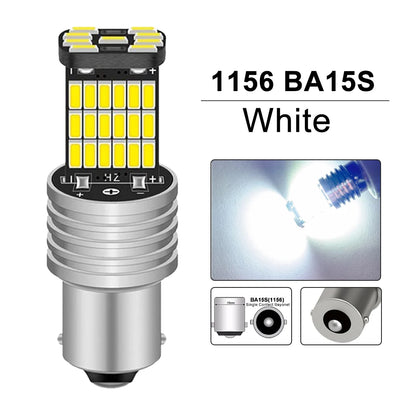 2/4/8 PCS Super Bright 1156 BA15S 1157 BAY15D LED Bulbs 12V 4014-45SMD 6500K White Car Reverse Parking Brake Turn Signal Lights
