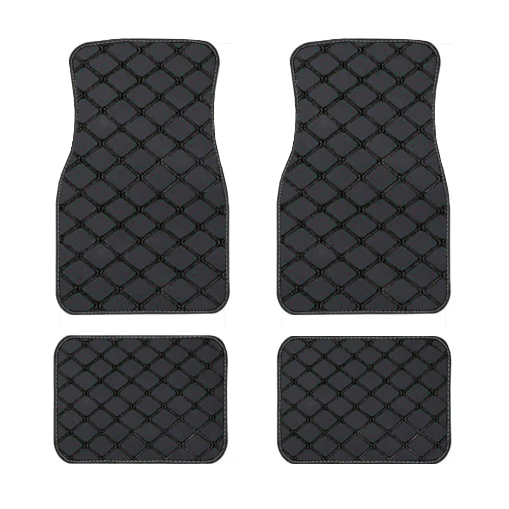 4pcs Car Floor Mats Universal Waterproof  Front Rear Full Set Auto Rugs Leather Car Carpet  Accessories Interior