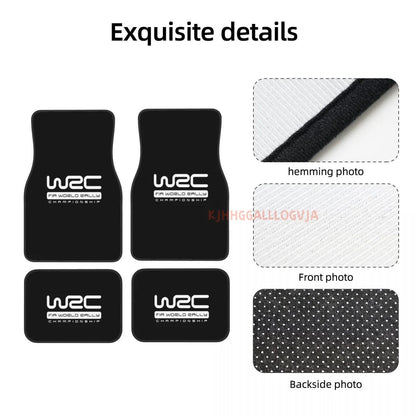 WRC 4PCS Crystal Velvet Car Floor Mats Set of Four Anti Fouling Car Mats Carpet Anti Slip Car Floor Mats