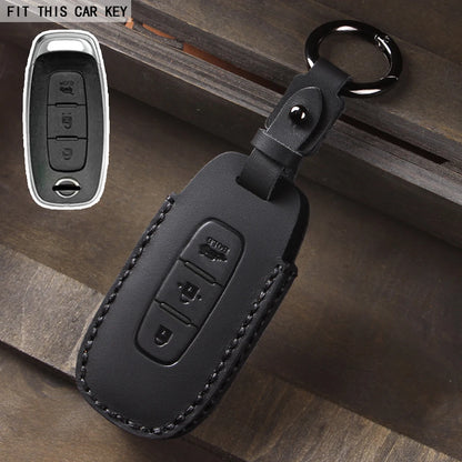 Leather Car Key Case Cover for Nissan Juke 2023 X-trail T33 Qasqhai J12 2022 Ariya Altima Teana2 3 4 5 Buttons