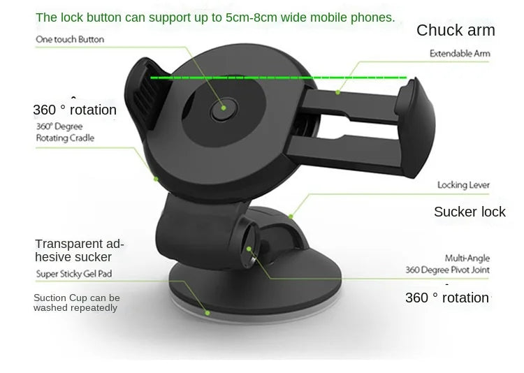 Universal Mobile Car Phone Holder for Phone In Car Holder Windshield Cell Stand Support Smartphone Voiture Mobile Phone Holder