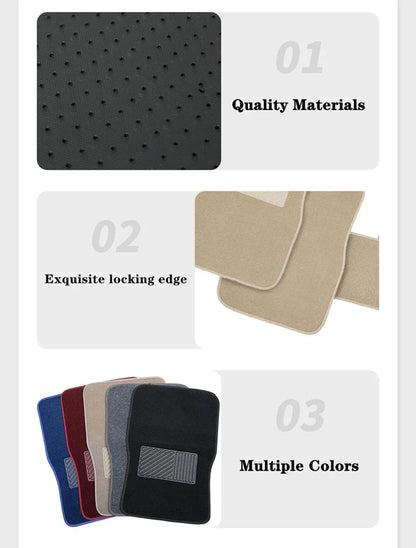 4PCS Car Floor Mats Universal Carpet Full Set Car Floor Mat For Auto Foot Pads Automobile Carpet Cover Universal Car Styling