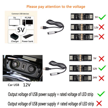 LED Strip RGB Controller Mini 3 24 44 Keys USB Connector IR Remote Control Dimmer for 5050 2835 RGB LED Strip Light TV Backlight