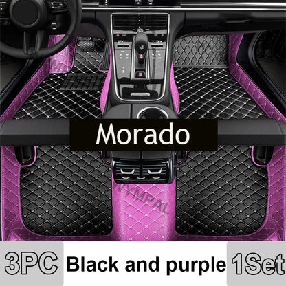 Car Mats Floor For Peugeot 5008 P87 2017~2023 7seat Luxury Leather Mat Car Floor Mats Universal Waterproof Cocho Car Accessories