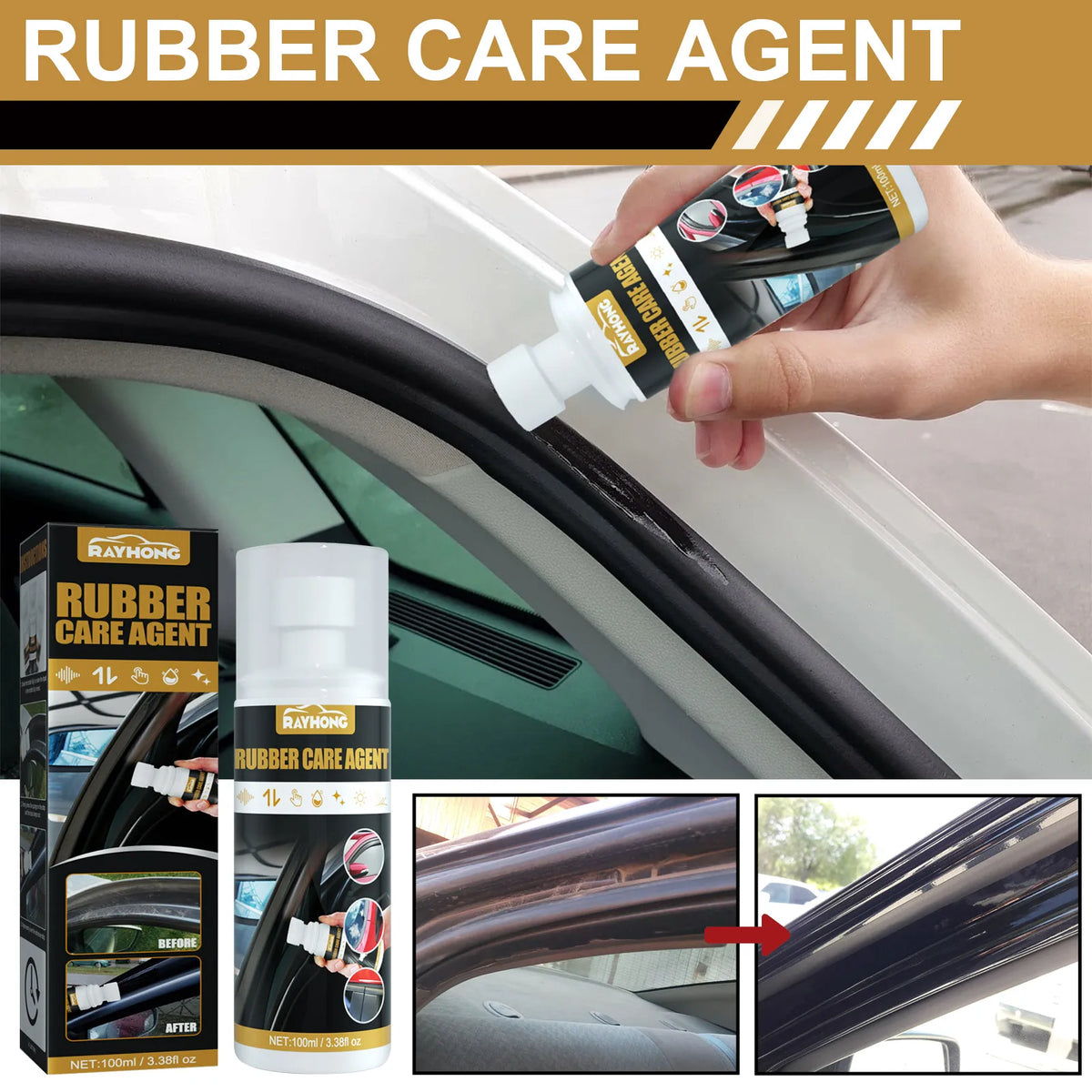Spray Renovador de Borracha Automotiva - Agente de Limpeza e Proteção