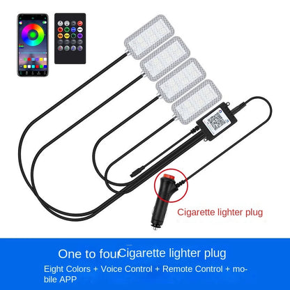 New Neon LED Car Interior Ambient Foot Strip Light Kit Accessories Backlight Remote App Music Control Auto RGB Decorative Lamps