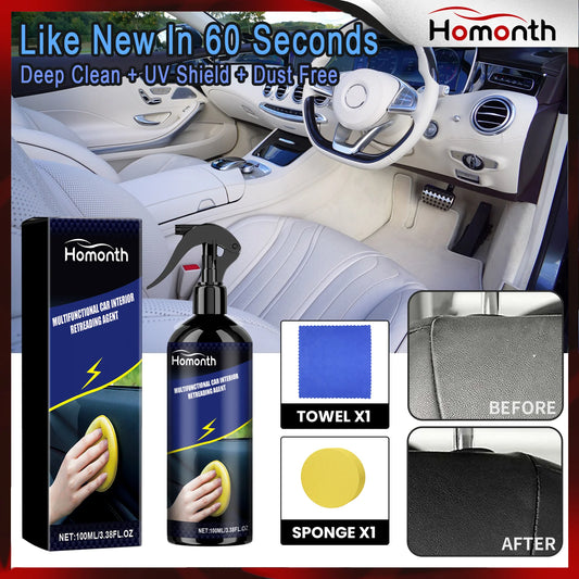 Car Interior Detailer Spray 100ml Multi Purpose Interior Cleaner & Protectant for Dashboard Plastic Trim UV Protection DustProof