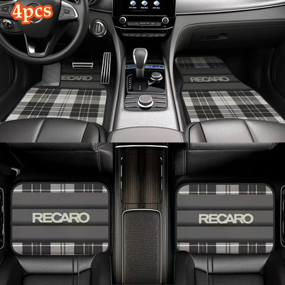 4pcs RECARO -Heavy-Duty All-Weather Floor Mats - Fit For Driver's Footwell With Pedal Cutouts - Easy-to-Clean Car Interior Prote
