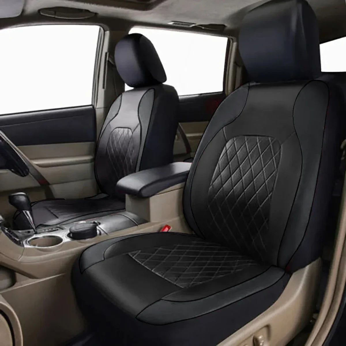 PU Leather Car Seat Cover - Universal, Waterproof, for Sedan, SUV, Pickup Truck, All Seasons