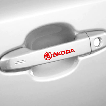 4PCS Car Emblem Exterior Sticker Decal Decoration For Skoda Octavia Rapid Fabia Superb Kodiaq Scala Karoq Kamiq VRS Yeti S VII