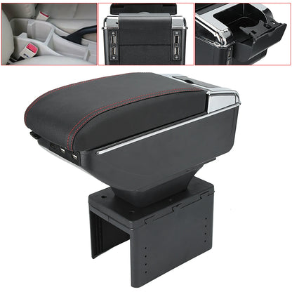 Universal Car Center Console Armrest Box Container Adjustable with USB Interface