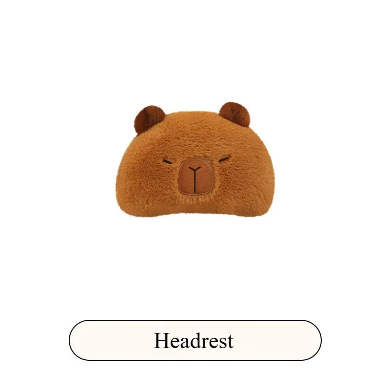 Universal Car Seat Covers Cute Capybara Design Comfortable Breathable Mesh Fabric Four Leaf Clover Pattern for All Seasons