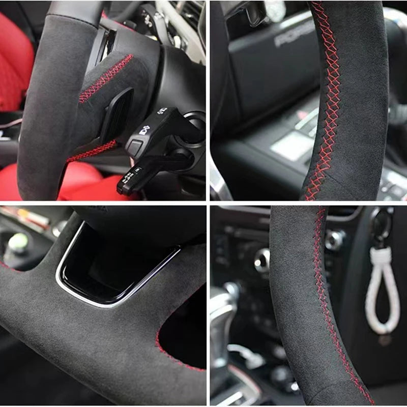 Customized Suede Leather Car Steering Wheel Cover For F87 M2 F80 M3 F82 M4 2 M5 F12 F13 M6 F85 X5 M F86 X6 M F33 F30 M Sport