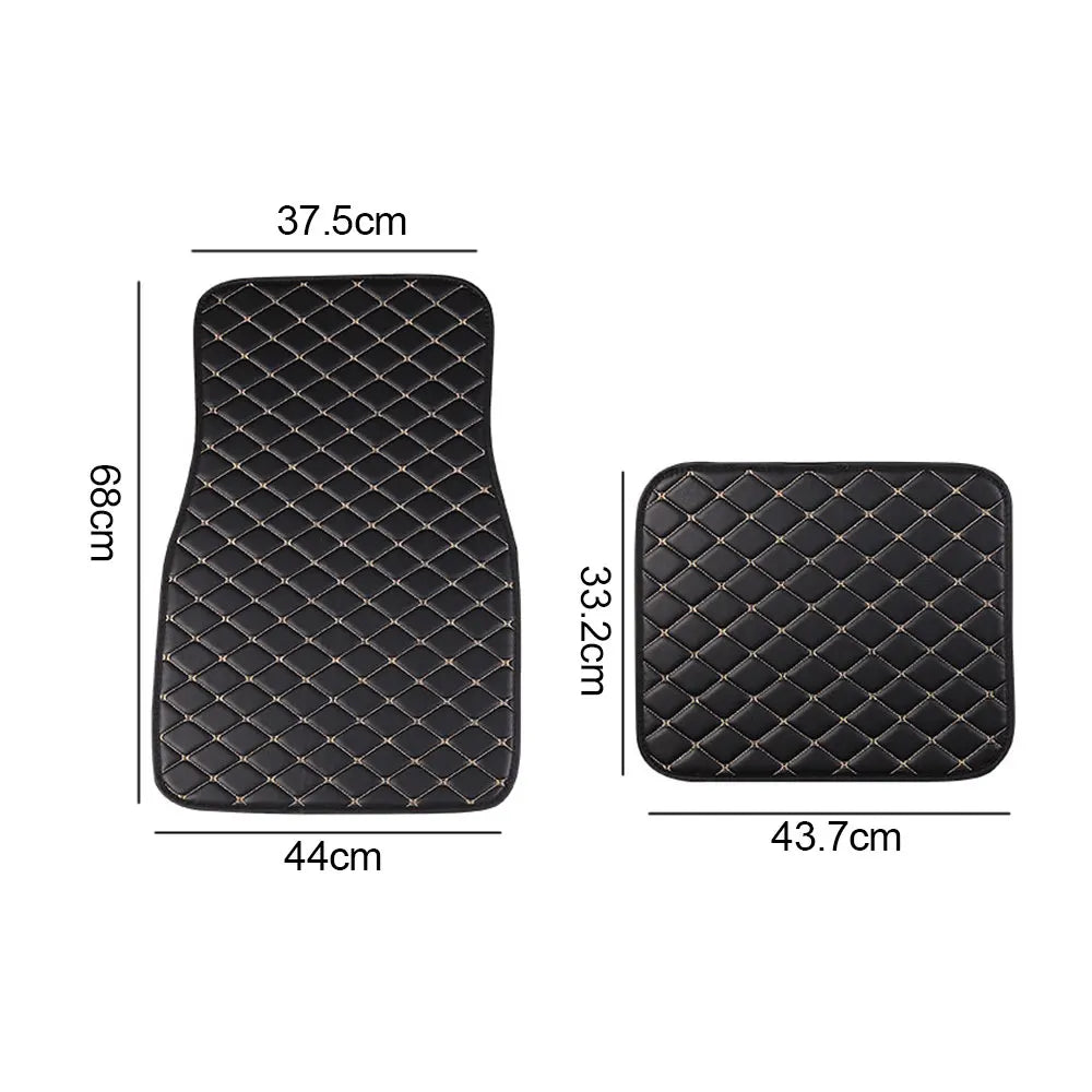 4pcs Automobile Rugs Leather Car Carpet Interior Accessories Car Floor Mats Universal Waterproof Front Rear Full Set