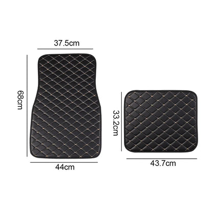 4pcs Automobile Rugs Leather Car Carpet Interior Accessories Car Floor Mats Universal Waterproof Front Rear Full Set