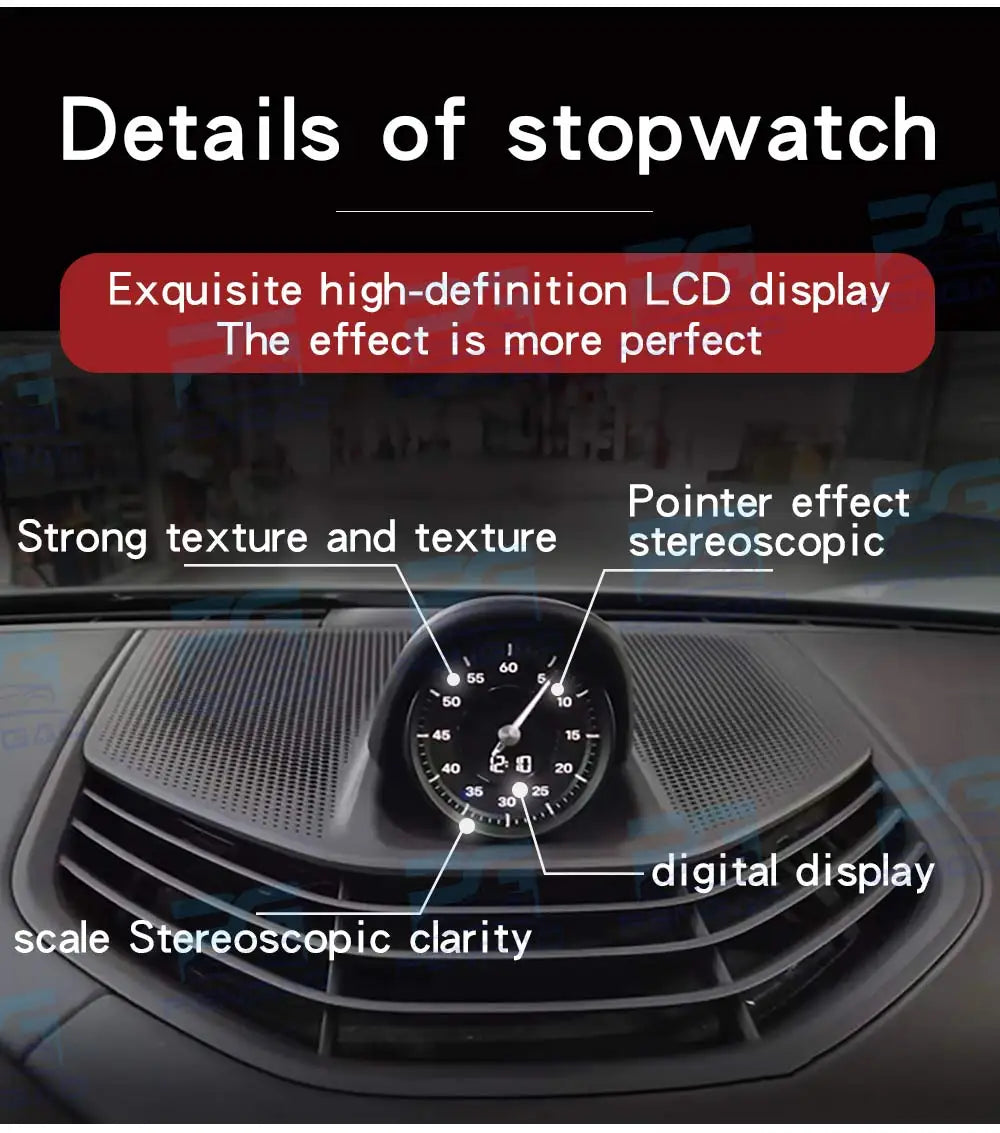 Car stopwatch clock cover For Porsche taycan 9J1stopwatch compass clock 718 instrument panel stopwatch cover electronic