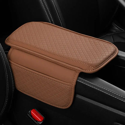 Universal Auto Armrest Pad PU Leather Durable Center Console Cushion with Storage Pocket Waterproof Car Armrest Cover Vehicle