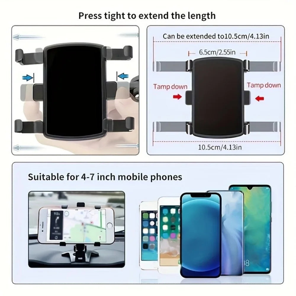 Easy Clip Mount Stand Universal Car Mobile Phone Holder Dashboard Phone Holder Cellphone Stand For GPS Navigation Hanging Holder