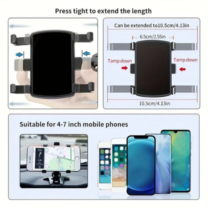 Easy Clip Mount Stand Universal Car Mobile Phone Holder Dashboard Phone Holder Cellphone Stand For GPS Navigation Hanging Holder