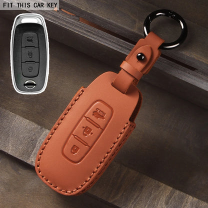 Leather Car Key Case Cover for Nissan Juke 2023 X-trail T33 Qasqhai J12 2022 Ariya Altima Teana2 3 4 5 Buttons