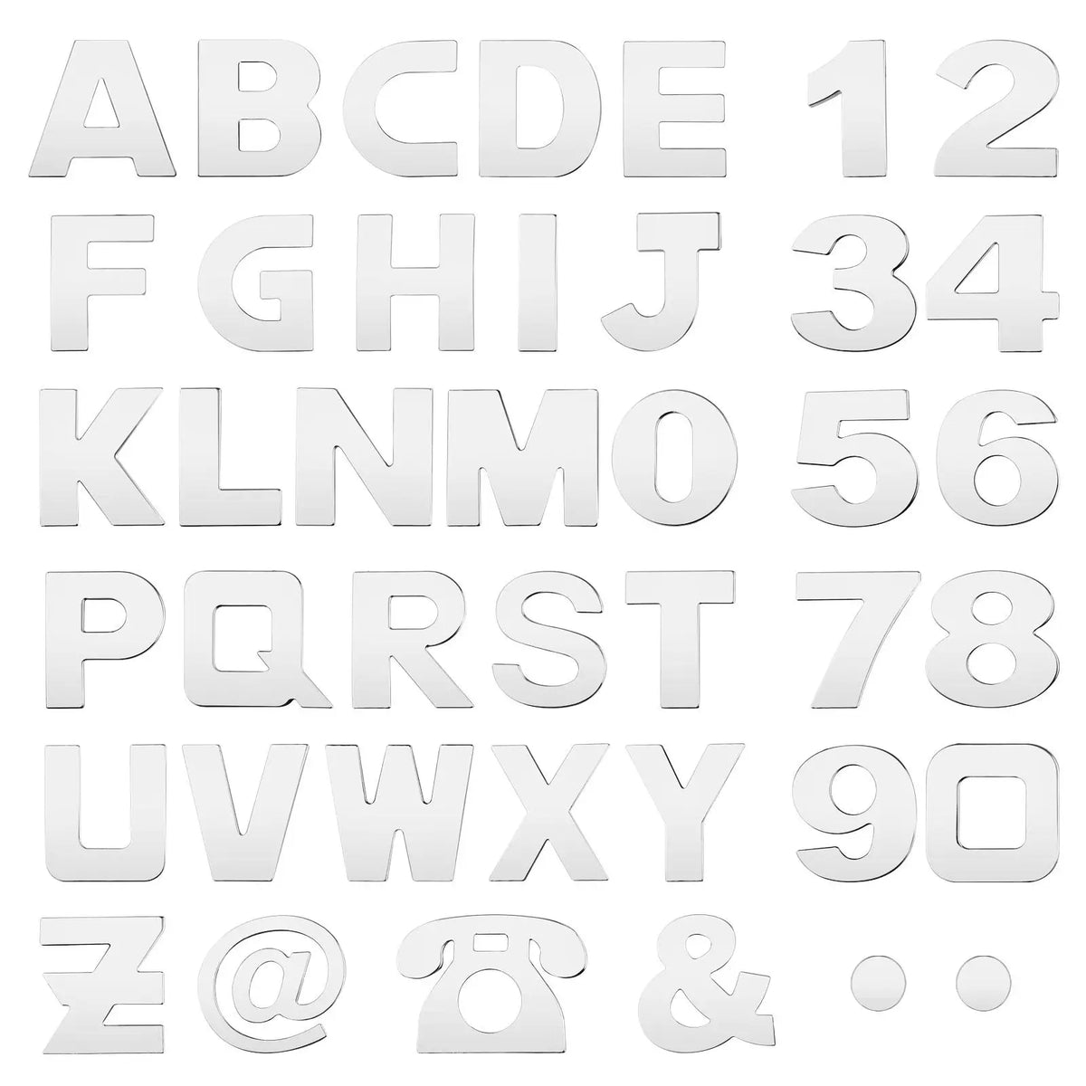 200 Piece Self adhesive 3D Chrome Car Emblem Badge Decal Car Alphabet Letters Number Sticker Automotive Exterior DIY Accessories