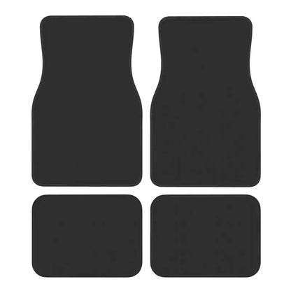 Black Solid Color Car Floor Mats Universal Non-Slip Carpets Rugs Front & Rear Car Foot Mats Set of 4 Pieces Auto Accessories