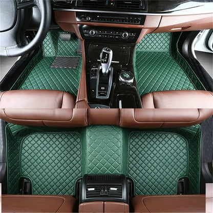 Leather Car Floor Mats For Seat Leon MK3 2012 2013 2014 2015 2016 2017 2018 2019 2020 All Weather Waterproof Car Floor Mats