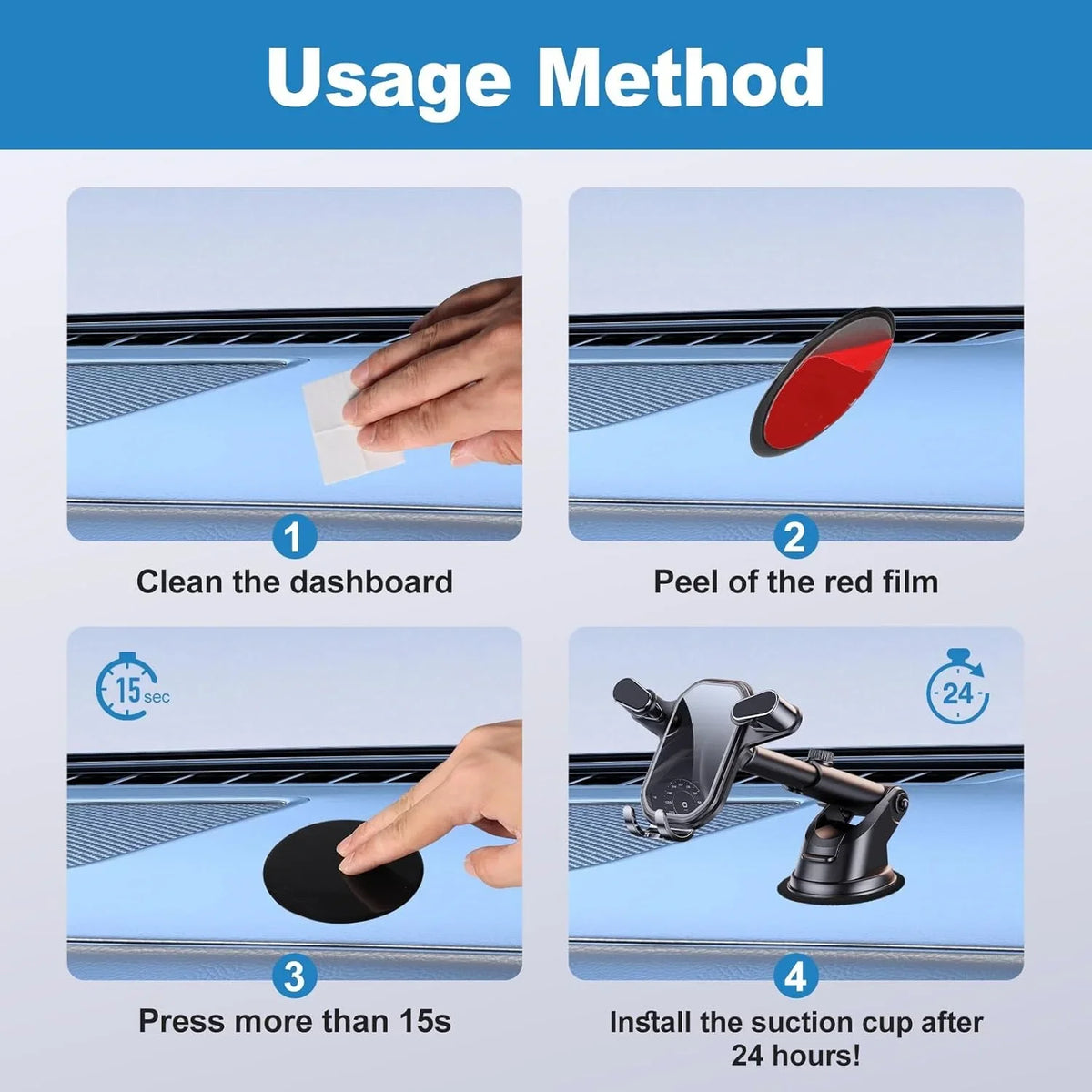 Universal Car Suction Cup Adhesive Dashboard Mount Pad Base for Navigation GPS Brackets 80mm Round Car Mobile Phone Holder Stand