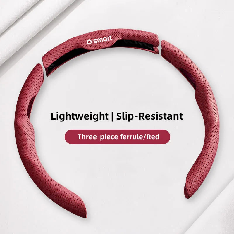 Sporty Steering Wheel Cover Advanced Leather Anti-Slip For Smart EQ Fortwo Forfour 453 451 452 450 454 Roadster Forjeremy