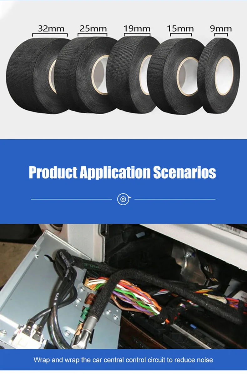 Automotive Wiring Harness Adhesive Tape Noise Reduction Heat Resistance Flame Retardant Electrical Protective Cloth Tape